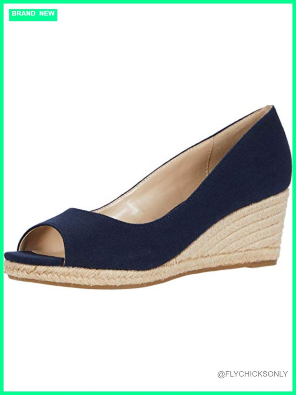 Bandolino Nuri Espadrille Wedge Sandals Peep Toe Slip On Canvas
